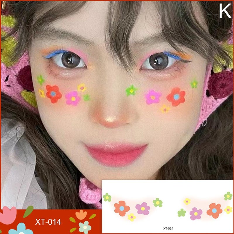 Cute and sweet girl makeup face stickers, star and heart blush, photo support eye and face painting tattoo stickers